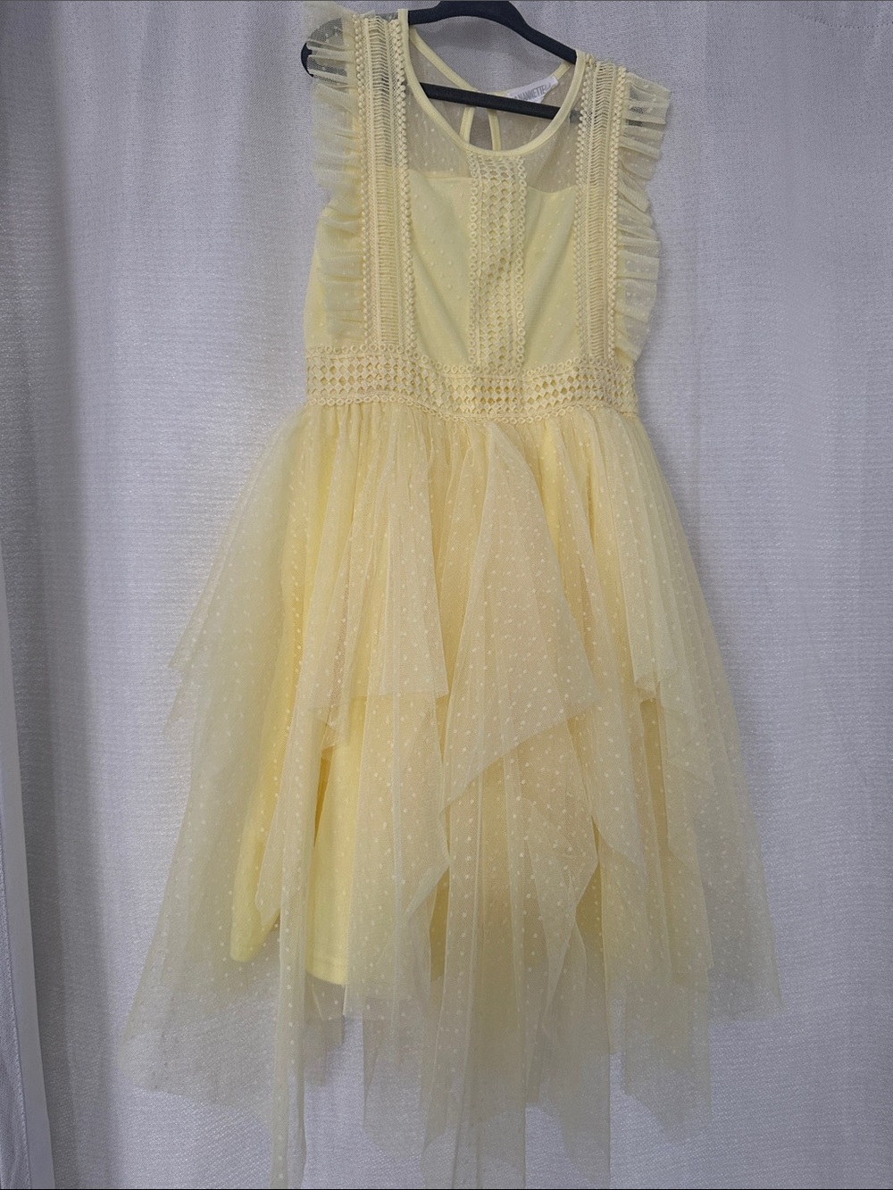 Nannette Pale Yellow Layered Tulle Party Dress